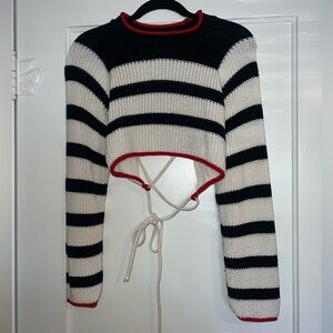 Cropped Zara Sweater with open tie back!
